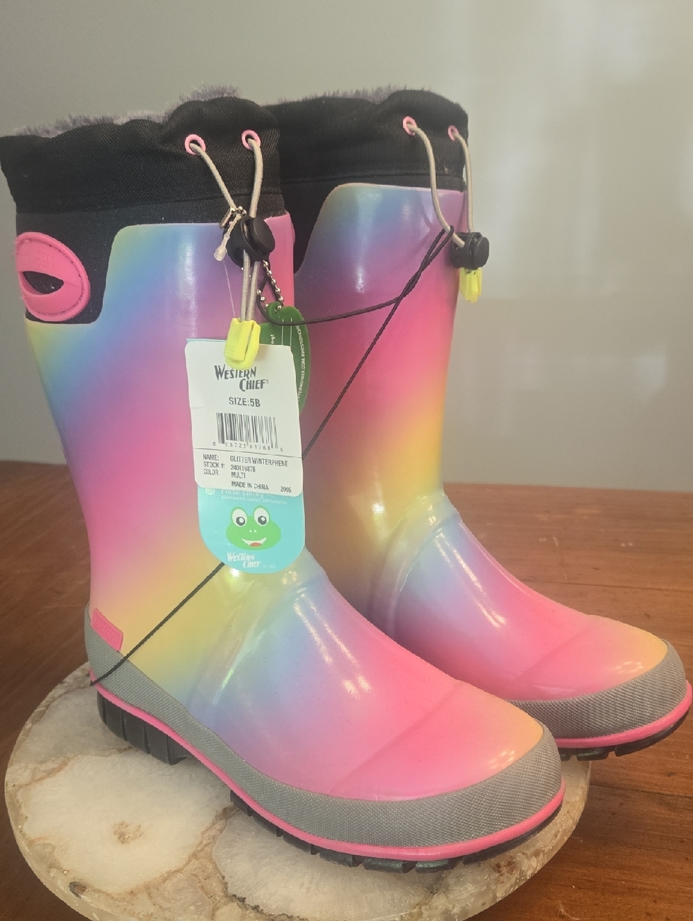 Nwt Western Chief Lined Rain Boots Rainbow Size 5